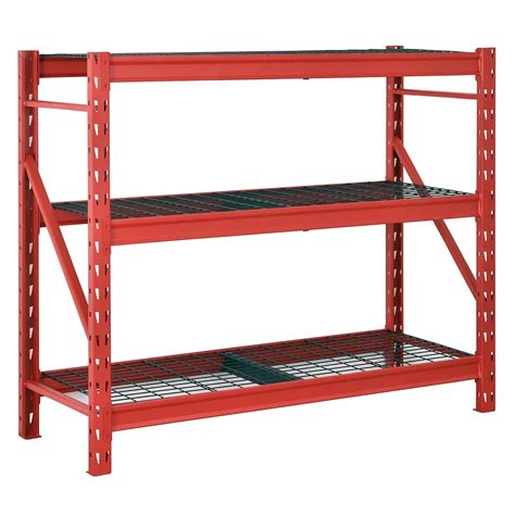 The premium powder coating on the metal frame gives it a smooth surface, and each shelf can support an impressive 300 lbs of weight. . Home depot utility shelves